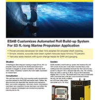 ESAB 为长为 25 米的船舶推进应用定制自动化轧辊堆铸系统
