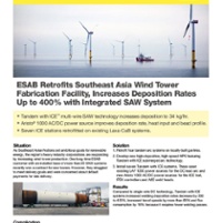 ESAB reacondiciona una planta de fabricación de torres de aerogeneradores en el sudeste asiático y aumenta las tasas de deposición en hasta un 400 % con el sistema SAW integrado