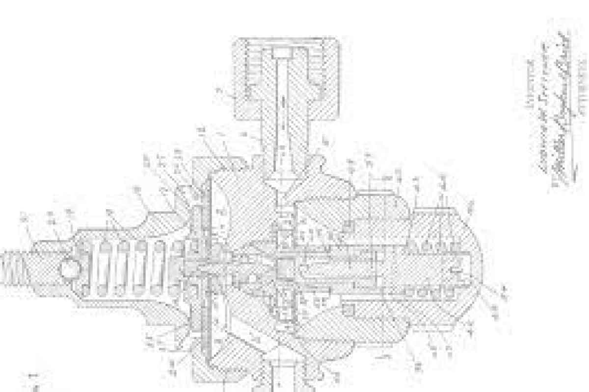 Blueprint of a piston regulator