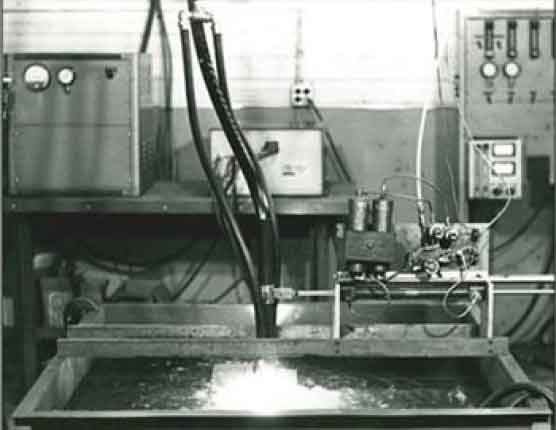 Historical image of plasma arc cutting