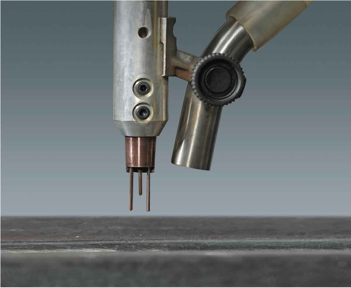 Submerged arc welding (SAW) with ICE&trade; on a metal workpiece
