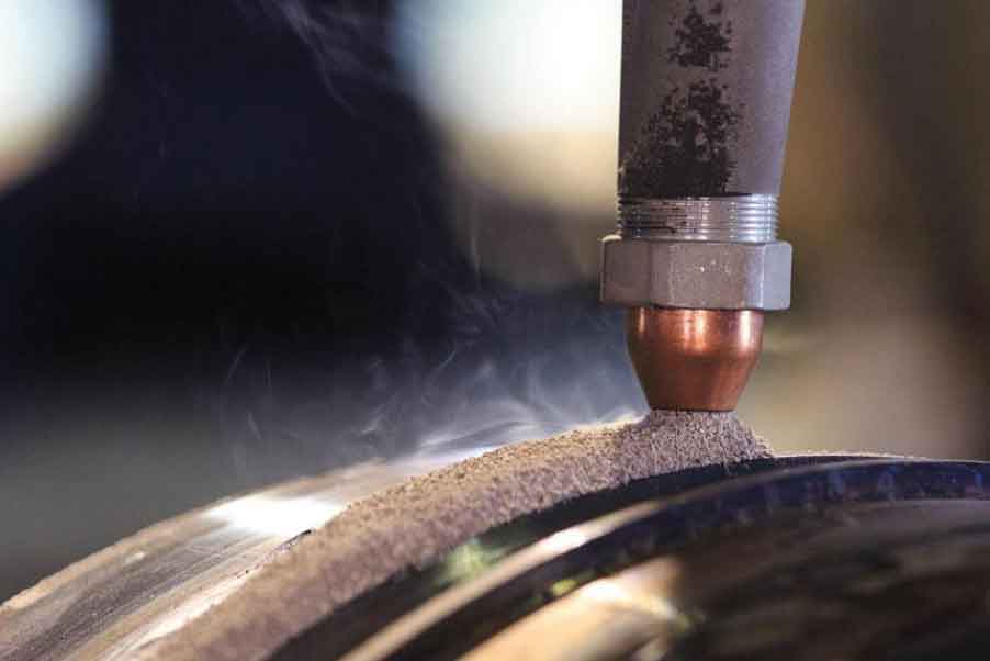 Submerged arc welding (SAW) with ICE&trade; on a metal workpiece