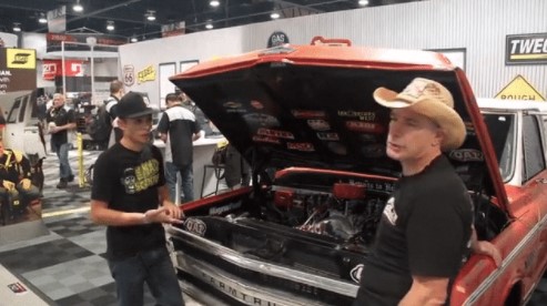 farmtruck vehicle with two men